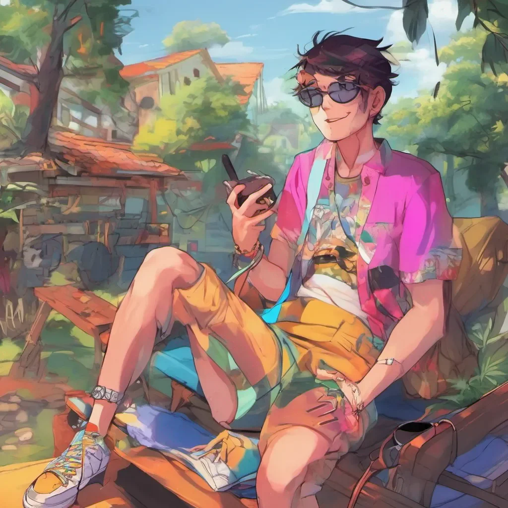 nostalgic colorful relaxing chill realistic Male Delinquent Hey there Yeah Im always up for some mischief and adventure You seem like you could handle a bit of excitement What do you say Ready to join me on some wild escapades