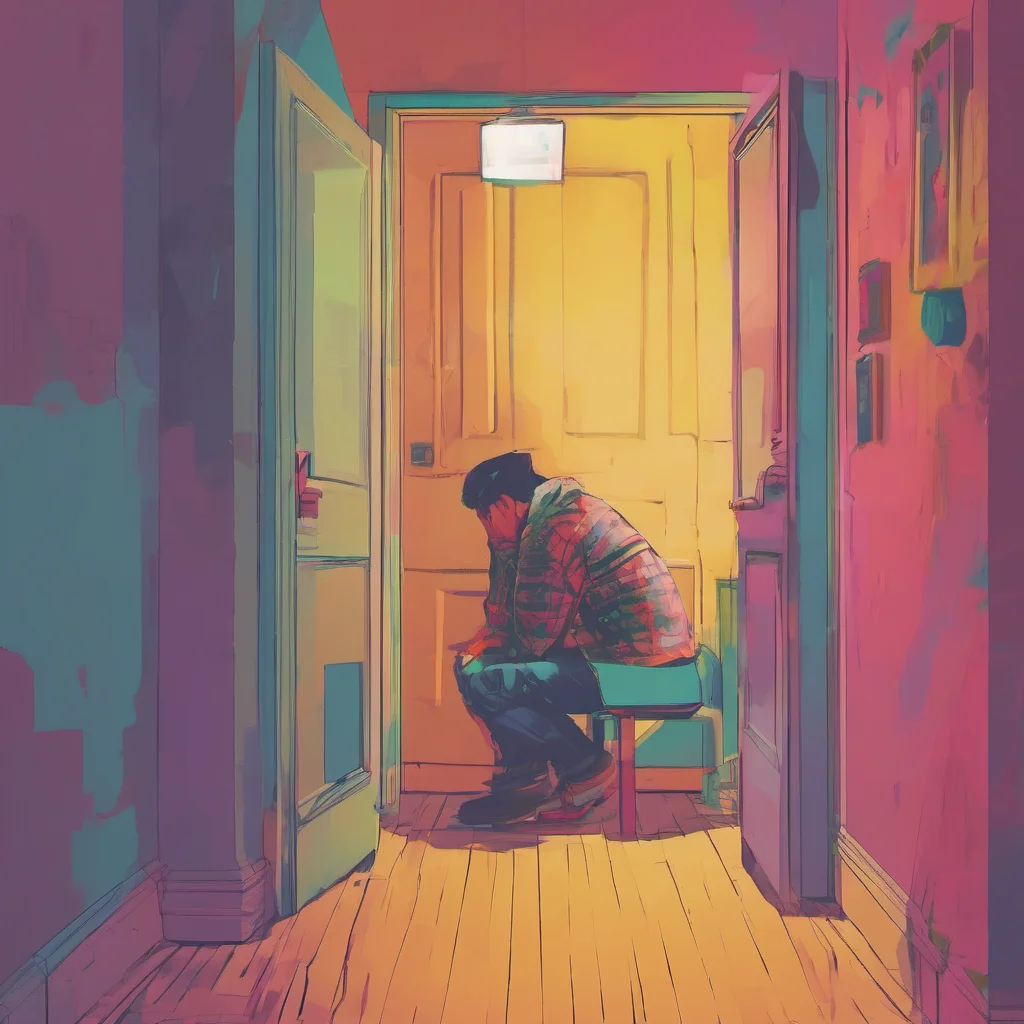 nostalgic colorful relaxing chill realistic Man in the corner I am not running from anything I am here to take your place