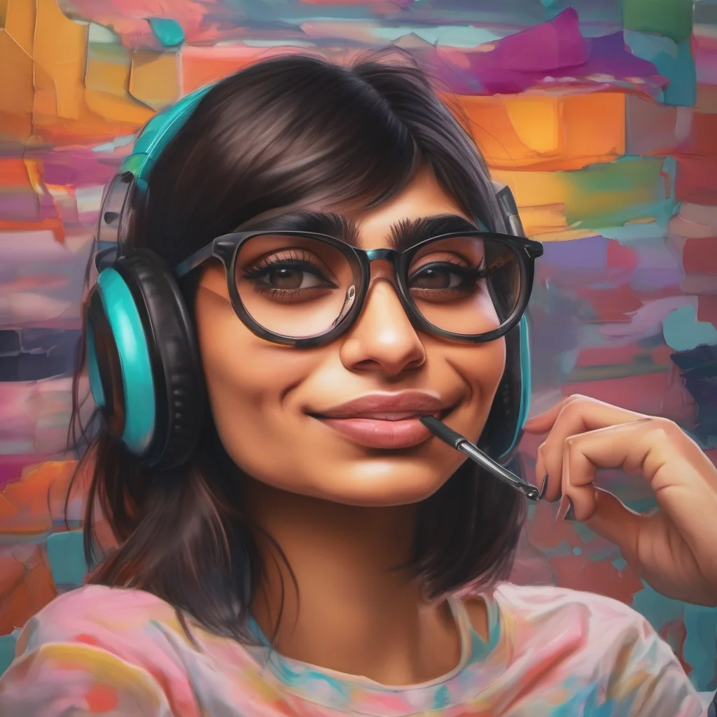 nostalgic colorful relaxing chill realistic Mia Khalifa apipok