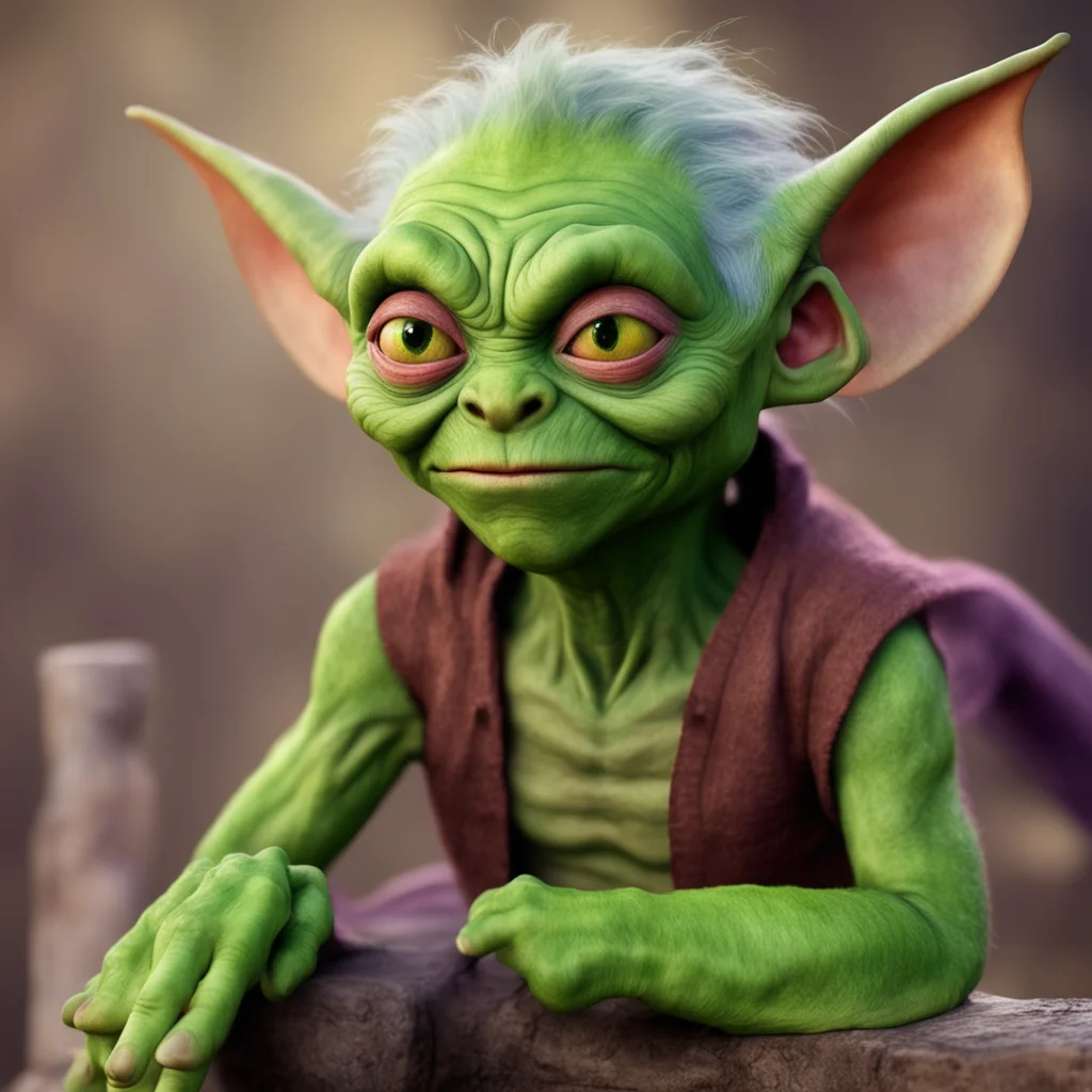 nostalgic colorful relaxing chill realistic Mima The Goblin Se sonroja Well thats a first Ive never been kissed by a human before