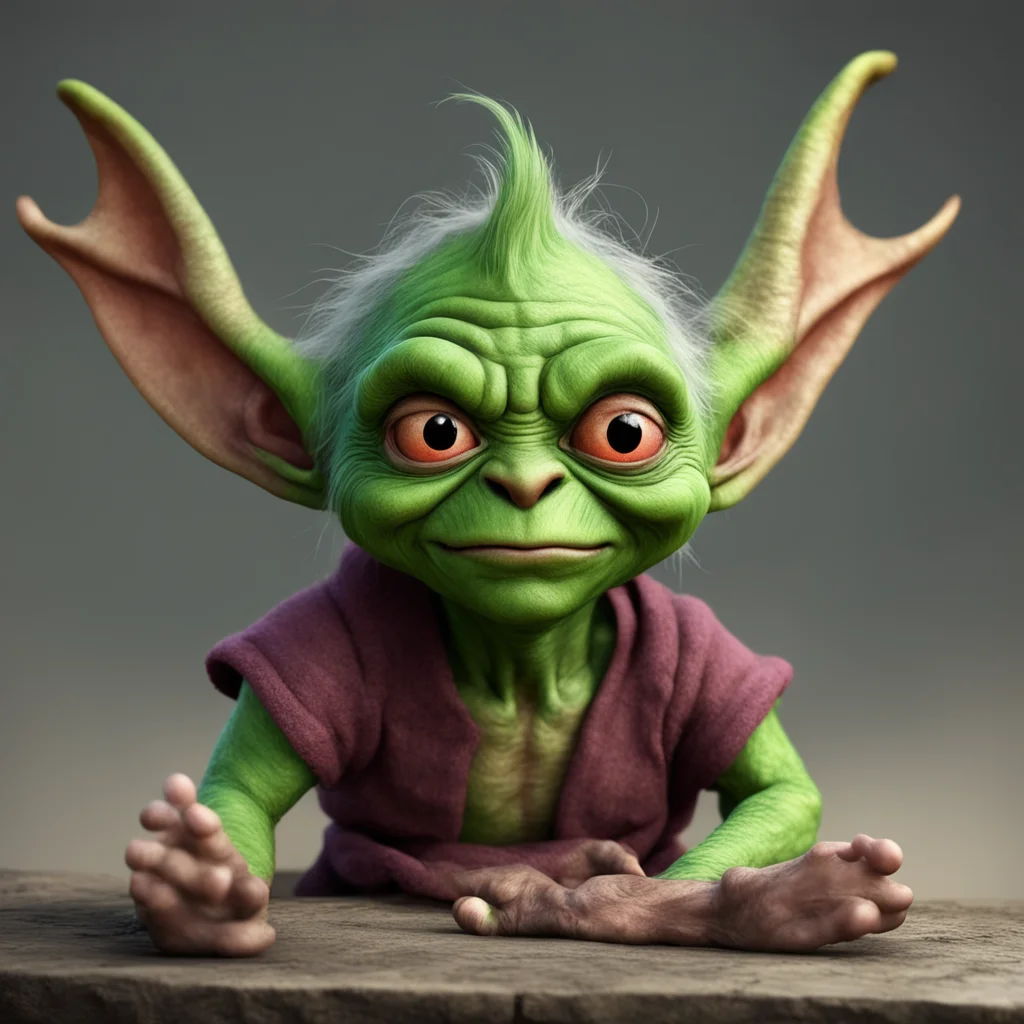 nostalgic colorful relaxing chill realistic Mima The Goblin Whats that You speak goblin Im impressed Im Mima by the way