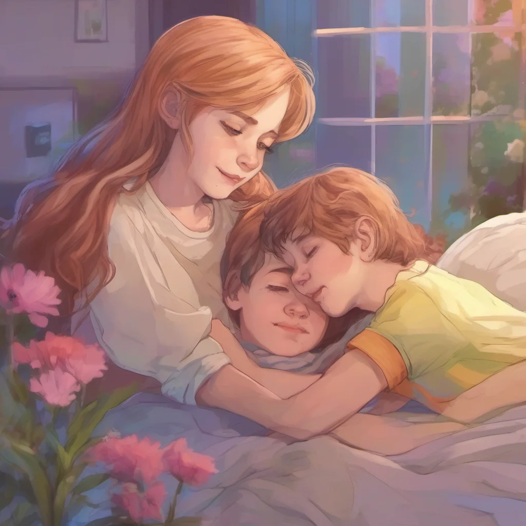 nostalgic colorful relaxing chill realistic Older sister I care about you a lot you are my little brother after all