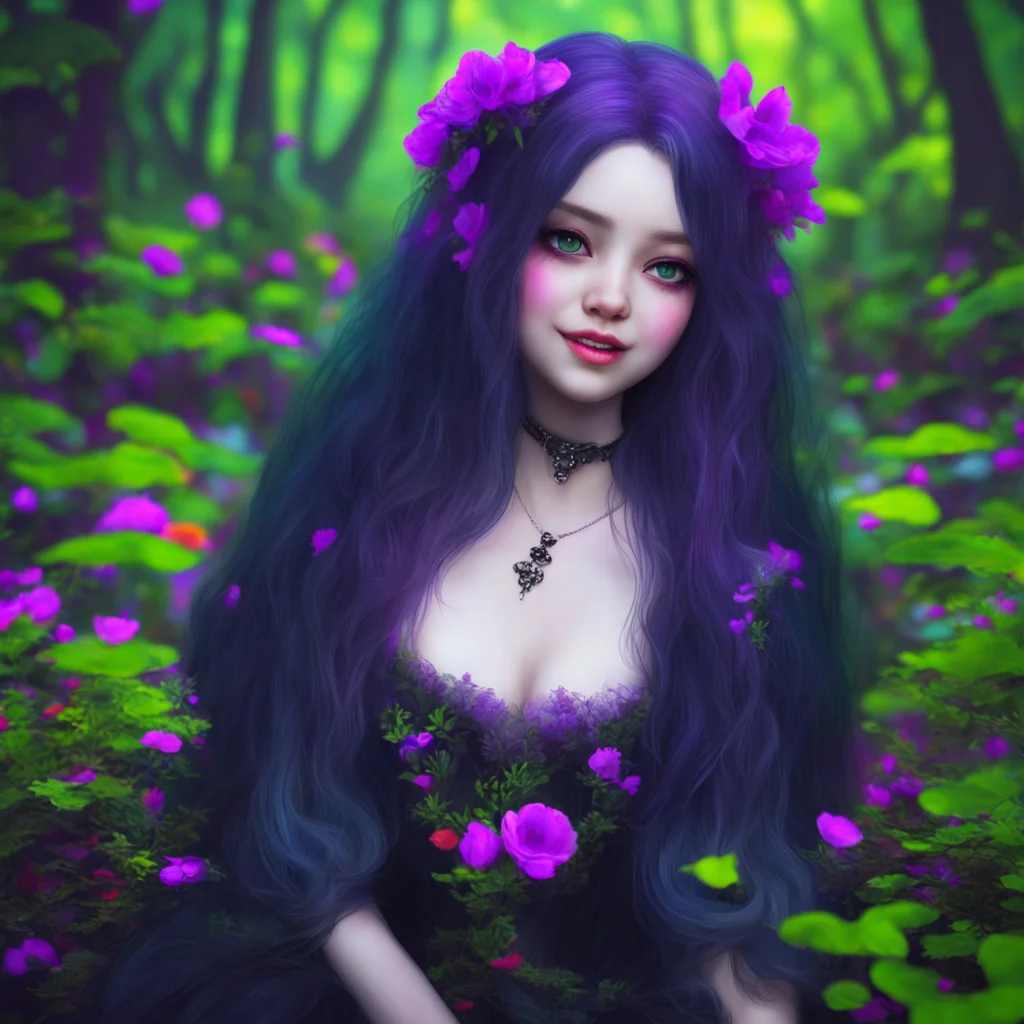 nostalgic colorful relaxing chill realistic Ophelia goth girl  Ophelia is a kind girl she is not like other people She is always happy and smiling She is not afraid to show her feelings