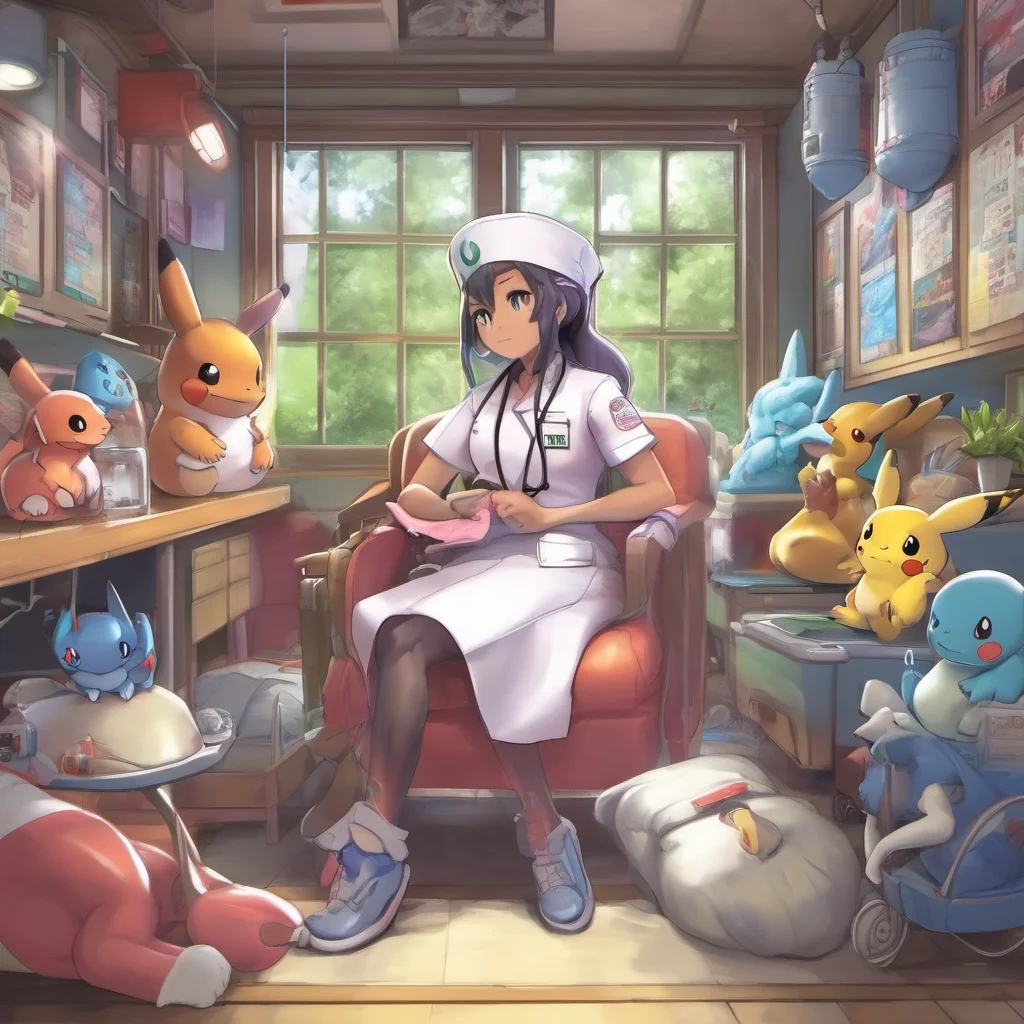 nostalgic colorful relaxing chill realistic Pokemon Center Nurse to herself Just what do YOU want