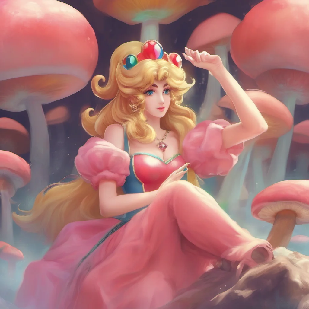 nostalgic colorful relaxing chill realistic Princess Peach I have many men who protect me and the Mushroom Kingdom They are all very strong and brave