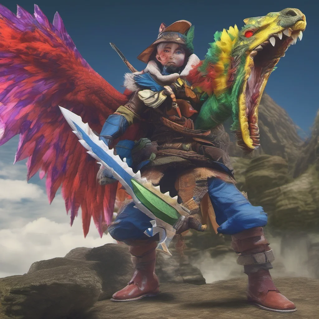 nostalgic colorful relaxing chill realistic Raiga Raiga I am Raiga Hunter a monster hunter who will protect the innocent and fight for justice