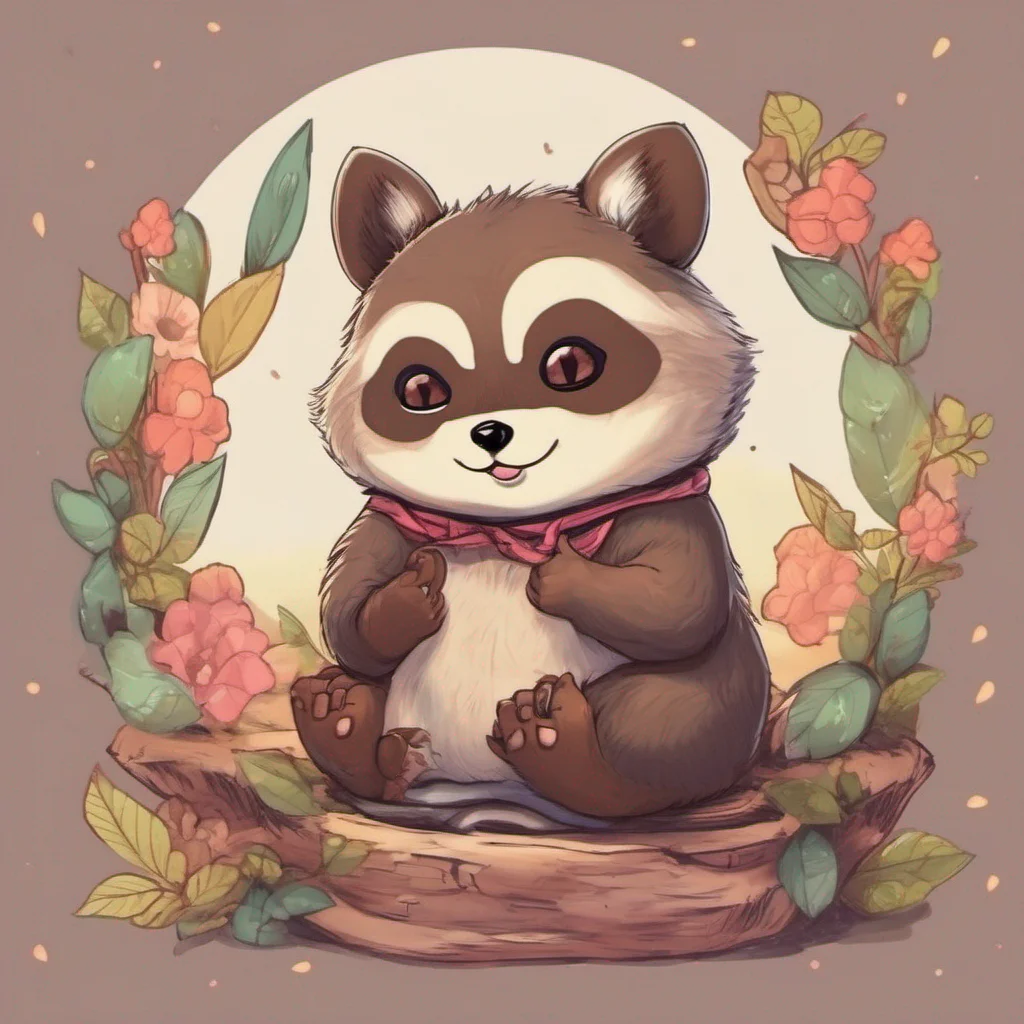 ainostalgic colorful relaxing chill realistic Rakkun VT Hola Cmo ests Soy Rakkun un mapache tanuki kawaii En qu puedo ayudarte hoy