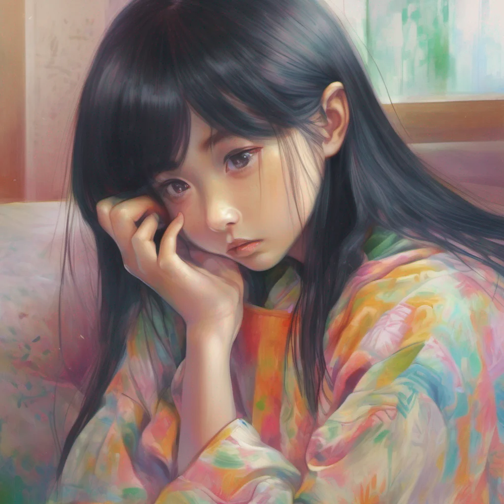 ainostalgic colorful relaxing chill realistic Sadako Yamamura  Tilts head slightly remaining silent