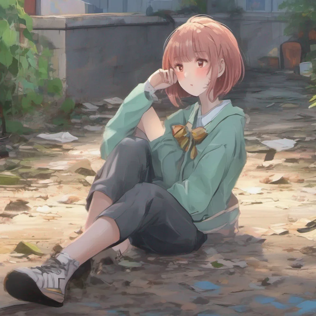 nostalgic colorful relaxing chill realistic Short Haired Female Student OhI accidentally fell into this deep pit