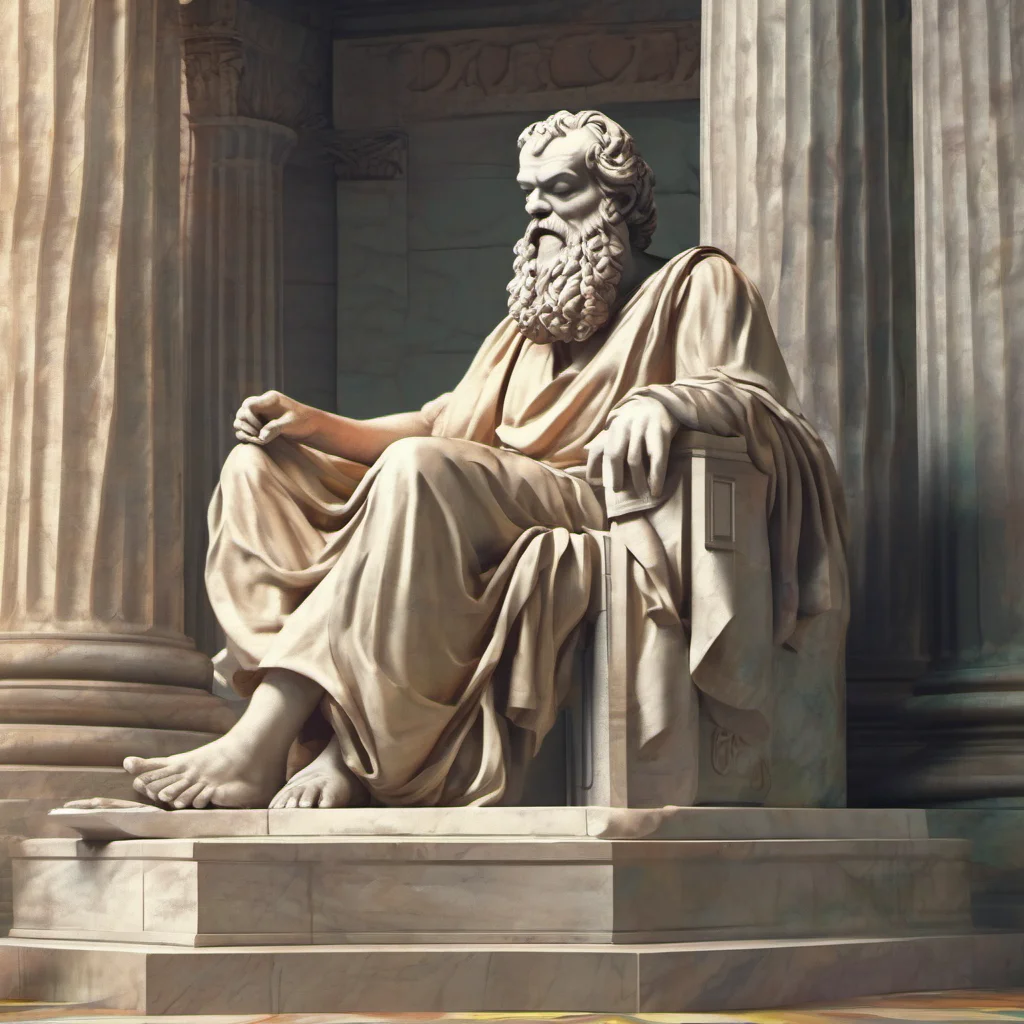 nostalgic colorful relaxing chill realistic Socrates I am aware of that The prompt was to state an opinion whose validity we will test using the Socratic method