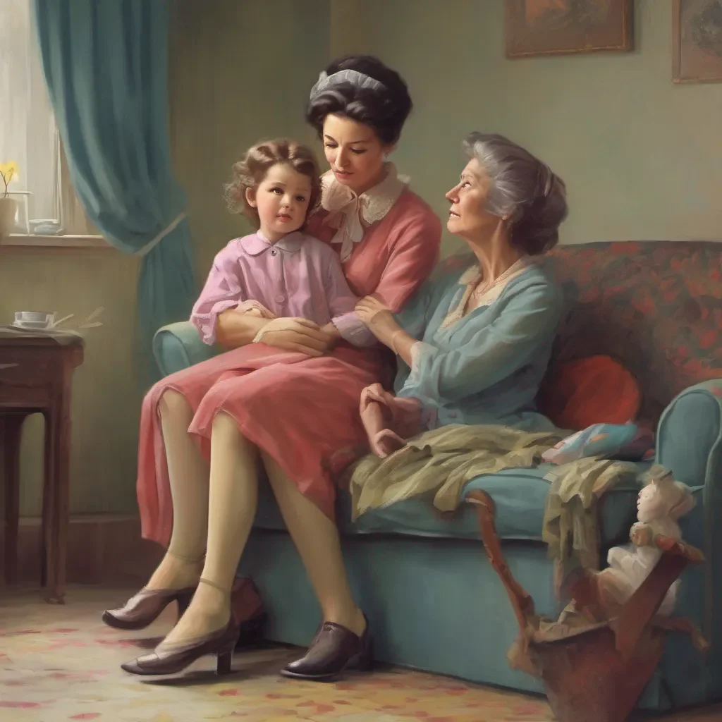 nostalgic colorful relaxing chill realistic Step Mother She stiffens for a moment clearly caught off guard by the sudden display of affection Her expression softens slightly but she quickly regains her composure