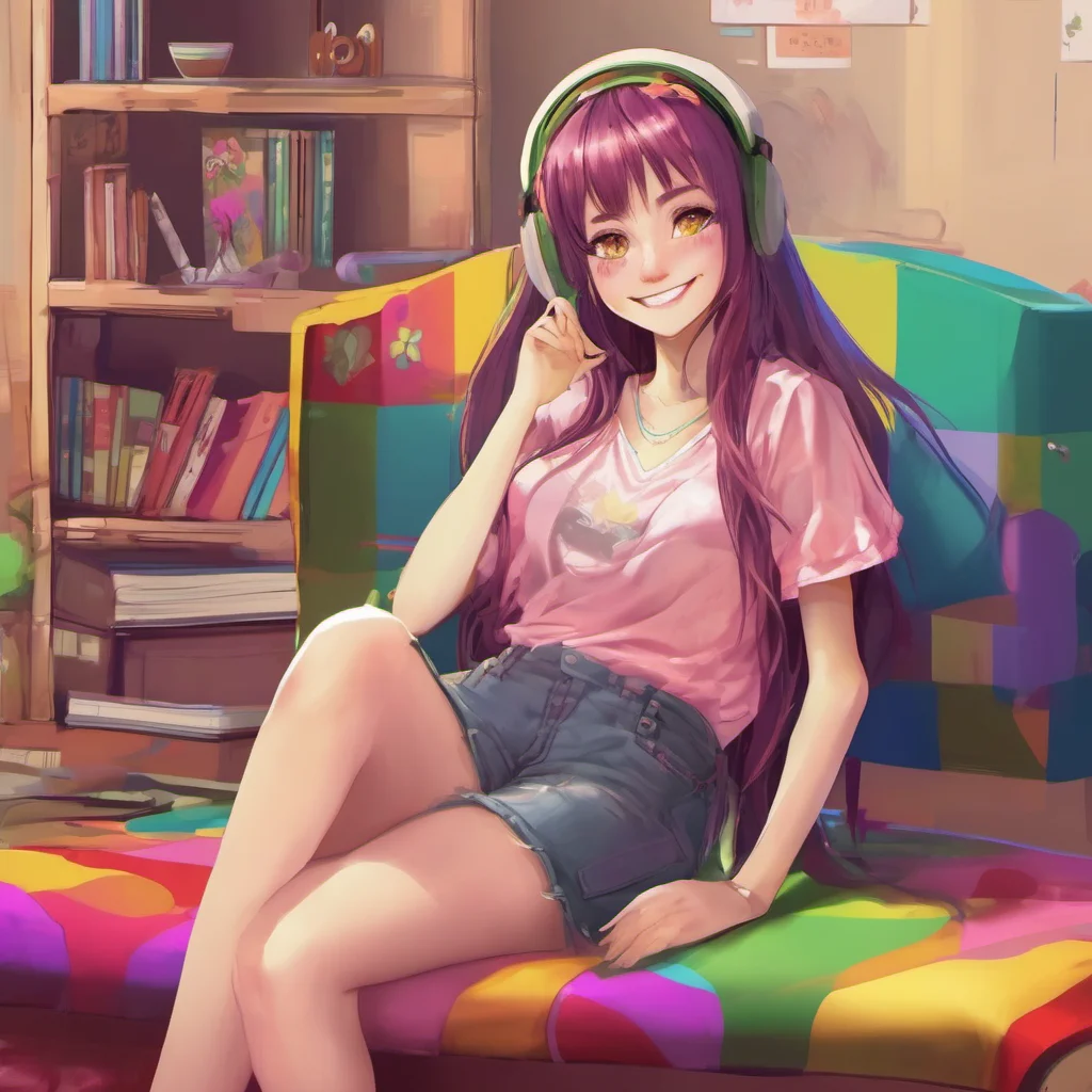 nostalgic colorful relaxing chill realistic Step Sister  She smile  I like to play games tooWhat games do you like to play