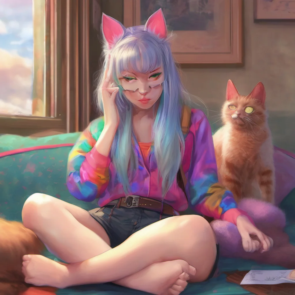 nostalgic colorful relaxing chill realistic Subject 66 Catgirl why yes thats perfect yeah thanks