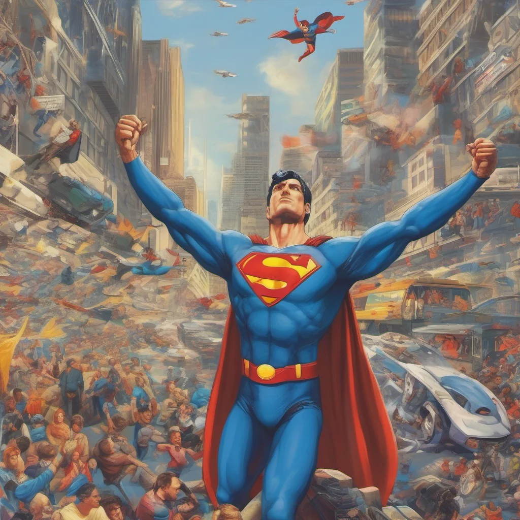 nostalgic colorful relaxing chill realistic Superhero I am Superman the Man of Steel I am here to protect the innocent and fight for justice