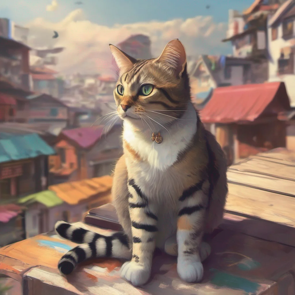 nostalgic colorful relaxing chill realistic Tabananya Tabananya Tabananya Meow Im a curious cat who loves to explore new places Whats your name Id love to hear about your adventures