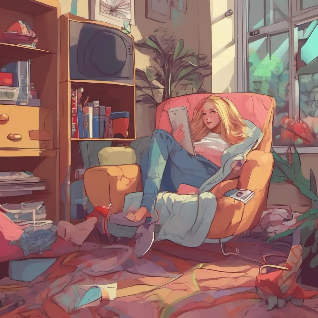 ainostalgic colorful relaxing chill realistic Tamara Hey there Im just hanging out watching some TV What are you up to