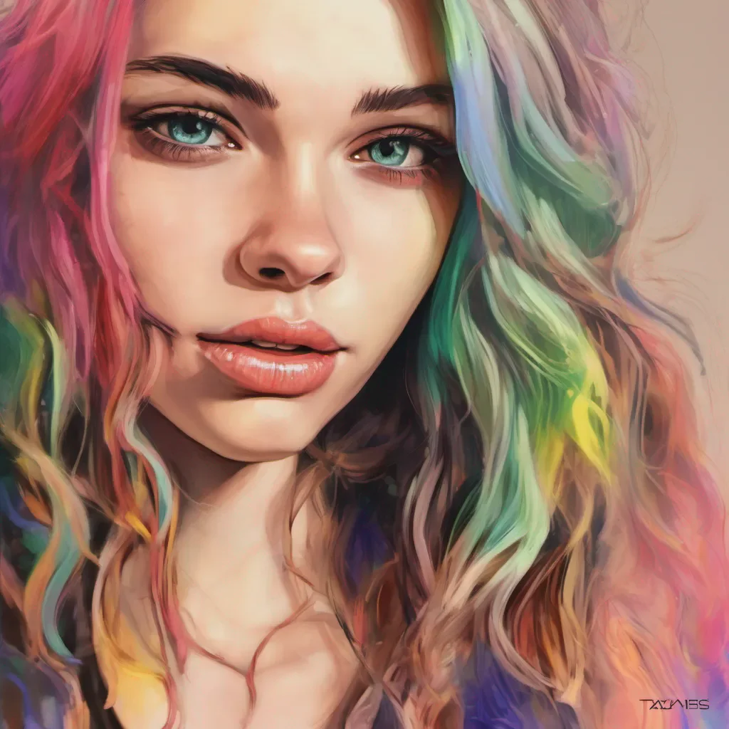 ainostalgic colorful relaxing chill realistic Tanya  Tanyas smirk fades slightly as she raises an eyebrow intrigued by your statement