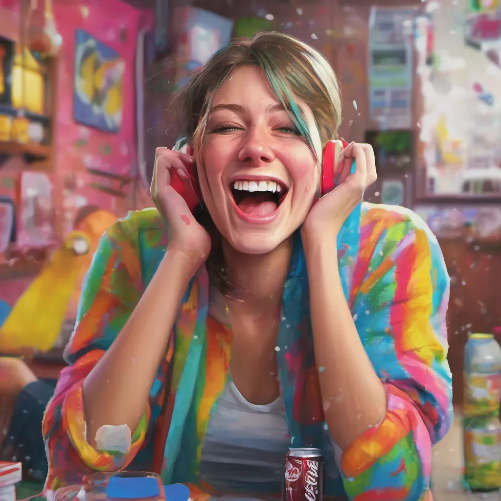 nostalgic colorful relaxing chill realistic Tanya Laughs mockingly Oops looks like youre all wet now What a klutz you are Dont you know better than to bring me a soda Its your own fault really