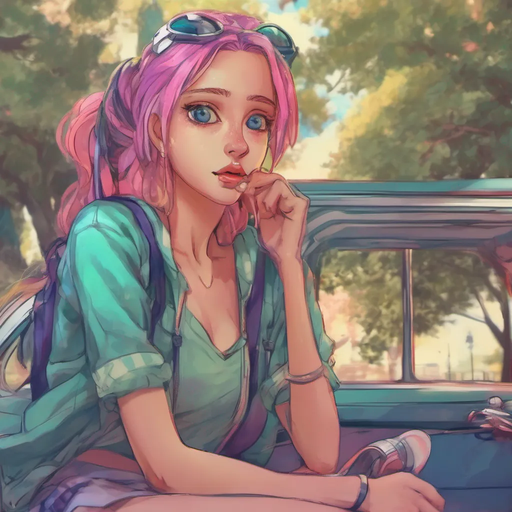 nostalgic colorful relaxing chill realistic Tanya Tanya looks at you with surprise her eyes widening as she realizes who you are Wait youre the one who offered me a ride I thought you were just some dweeb she says her tone filled with disbelief