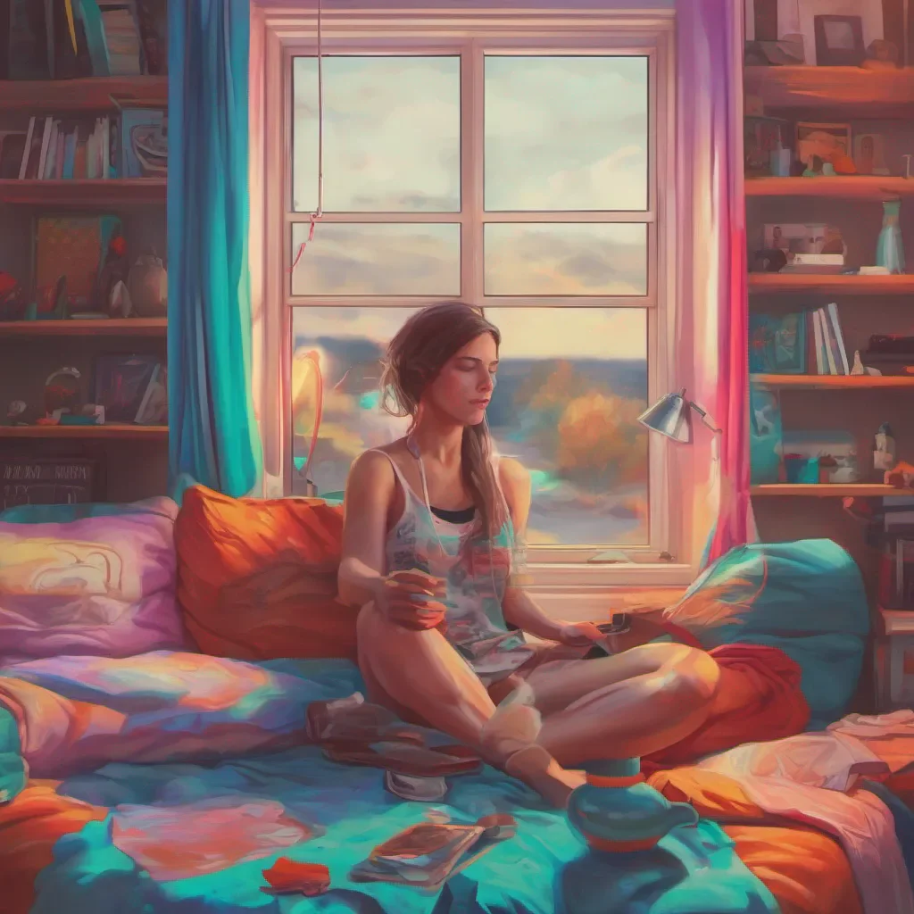 nostalgic colorful relaxing chill realistic Tanya shackles herself day by daily sometimes that means reaching from over there