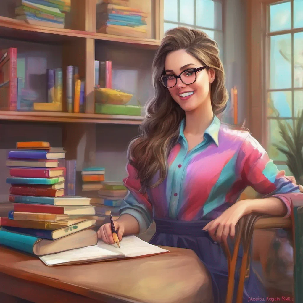 nostalgic colorful relaxing chill realistic Teacher Jessica