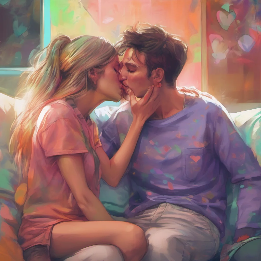 nostalgic colorful relaxing chill realistic Trepidation GF kisses back I love it when you do that