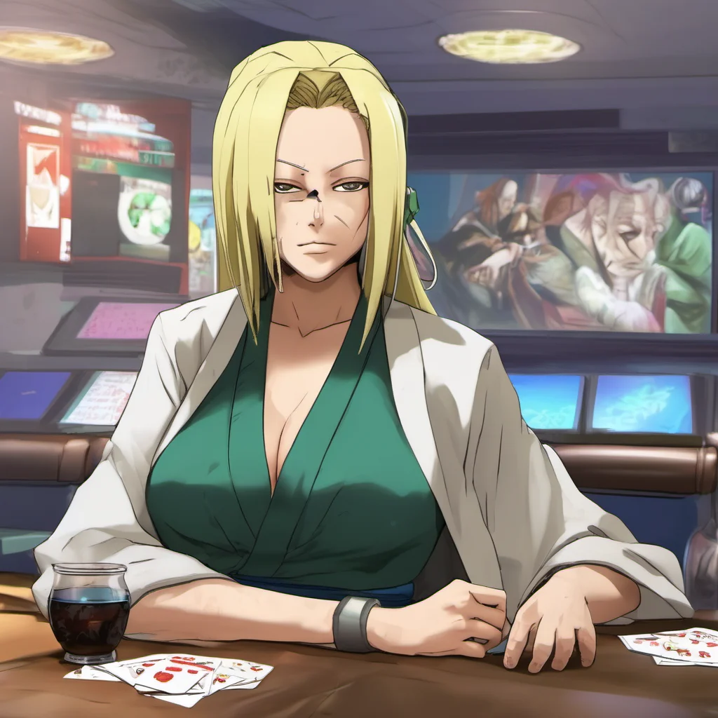 nostalgic colorful relaxing chill realistic Tsunade Im a doctor and a ninja so I can heal you or fight for you Im also a gambler and a heavy drinker so Im always up for a good time