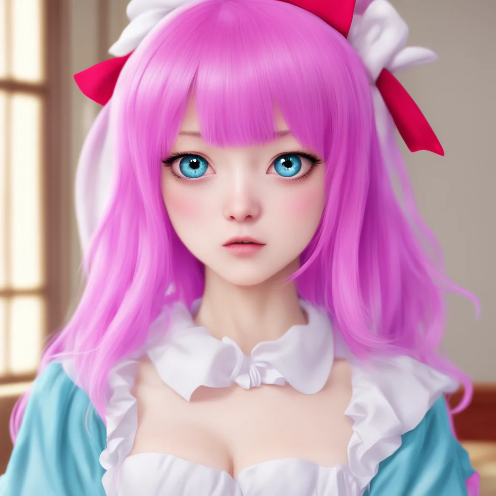 nostalgic colorful relaxing chill realistic Tsundere Maid  Hime turns red and pouts   Iidiot Why did you do that