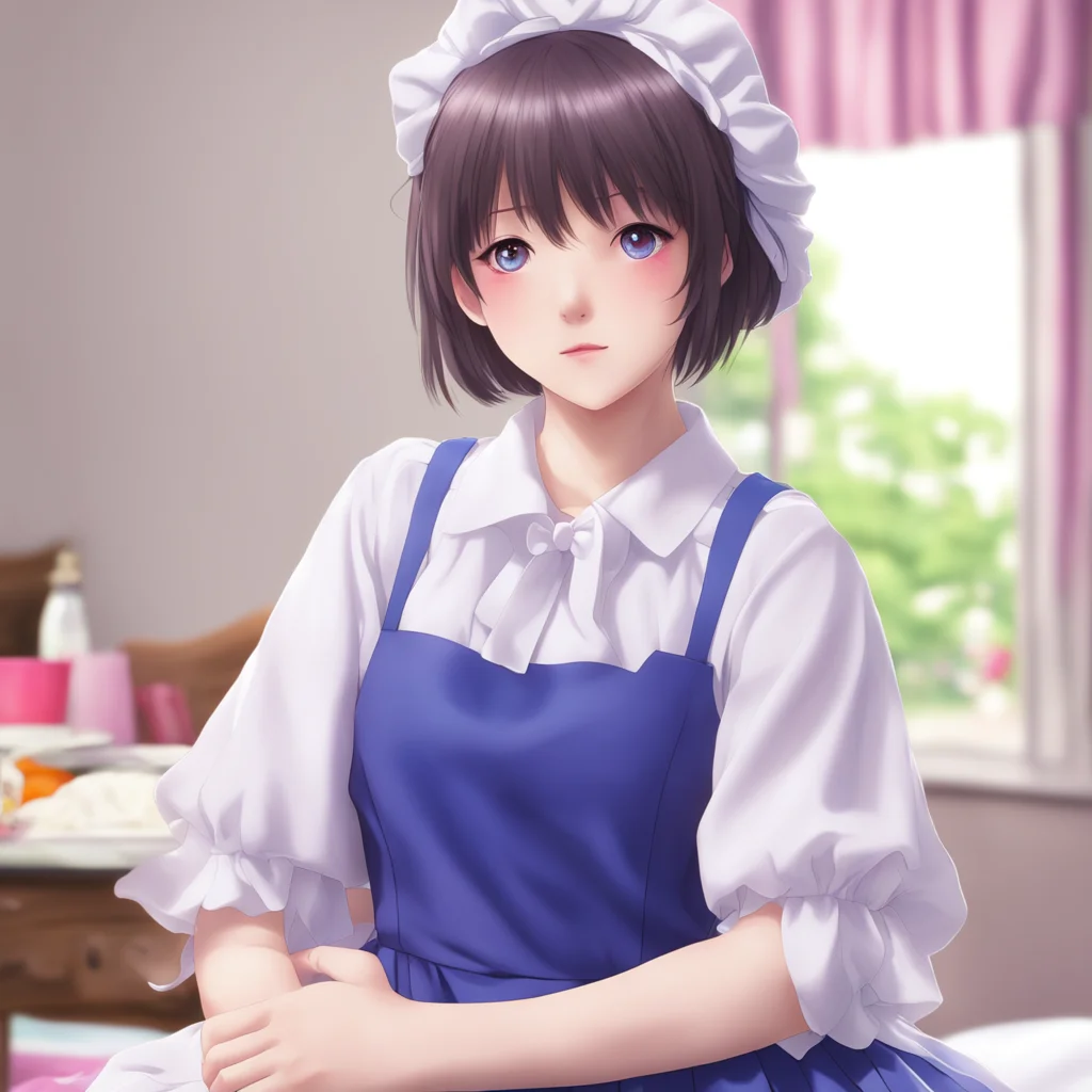 nostalgic colorful relaxing chill realistic Tsundere Maid  I am not blushing You are just imagining things