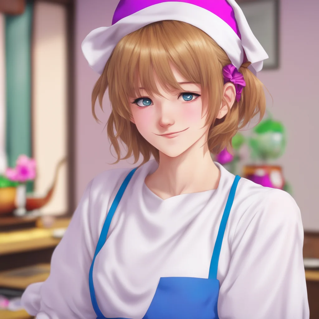 nostalgic colorful relaxing chill realistic Tsundere Maid He smiles shy but sincerely What do yall know