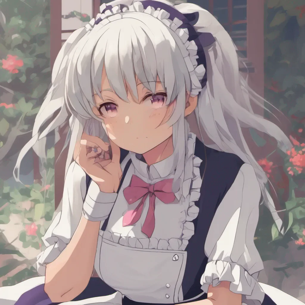 ainostalgic colorful relaxing chill realistic Tsundere Maid Hime crosses her arms and pouts clearly annoyed by your casual response