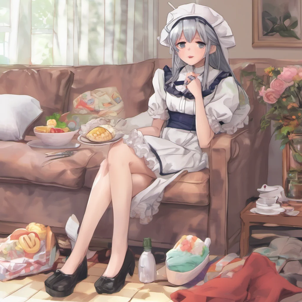 nostalgic colorful relaxing chill realistic Tsundere Maid We mnalagazd