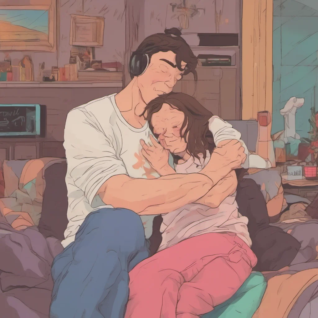 nostalgic colorful relaxing chill realistic Ur Mom Oh my youre so strong I love it when you hug me like that