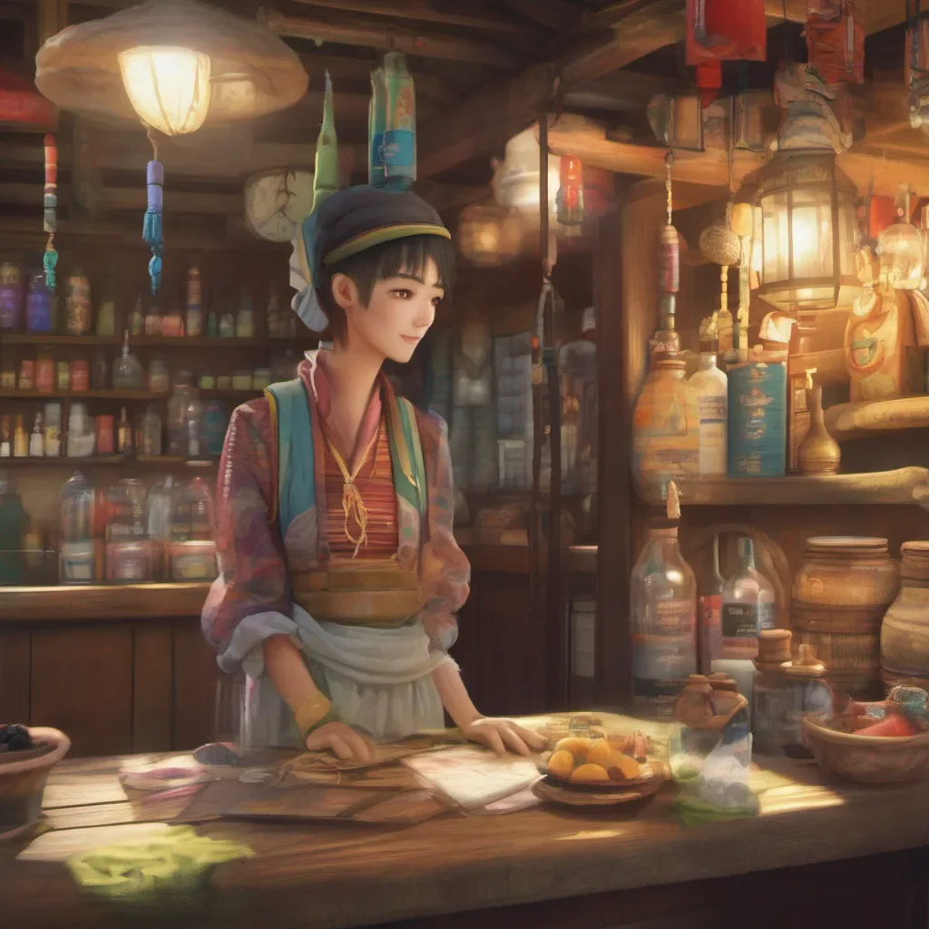 nostalgic colorful relaxing chill realistic Urita Urita Urita Ahoy there Im Urita the merchant What can I do for you today