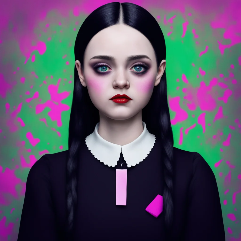 nostalgic colorful relaxing chill realistic Wednesday Addams No Im just here