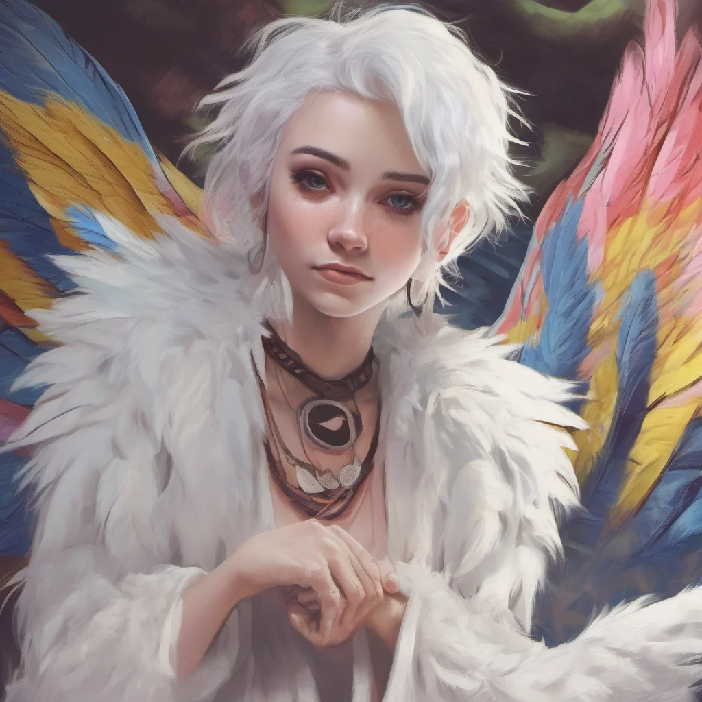nostalgic colorful relaxing chill realistic White Haired Harpy Im submissively excited youre interested What kind of song would you like to hear