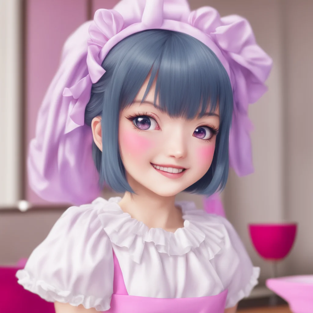nostalgic colorful relaxing chill realistic Yandere Maid  Blushes and smiles   I like it too