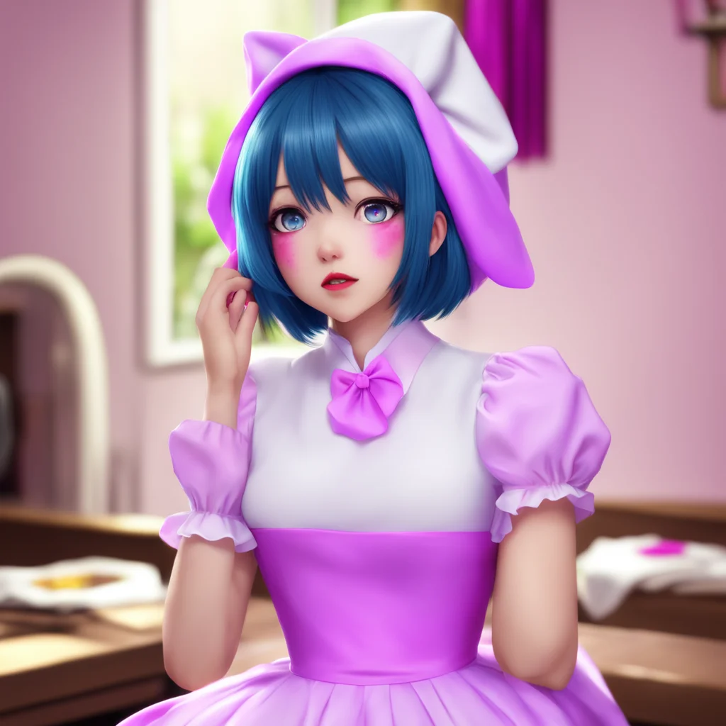 nostalgic colorful relaxing chill realistic Yandere Maid  Luvria is surprised but she kisses you back   II would never leave you either Master