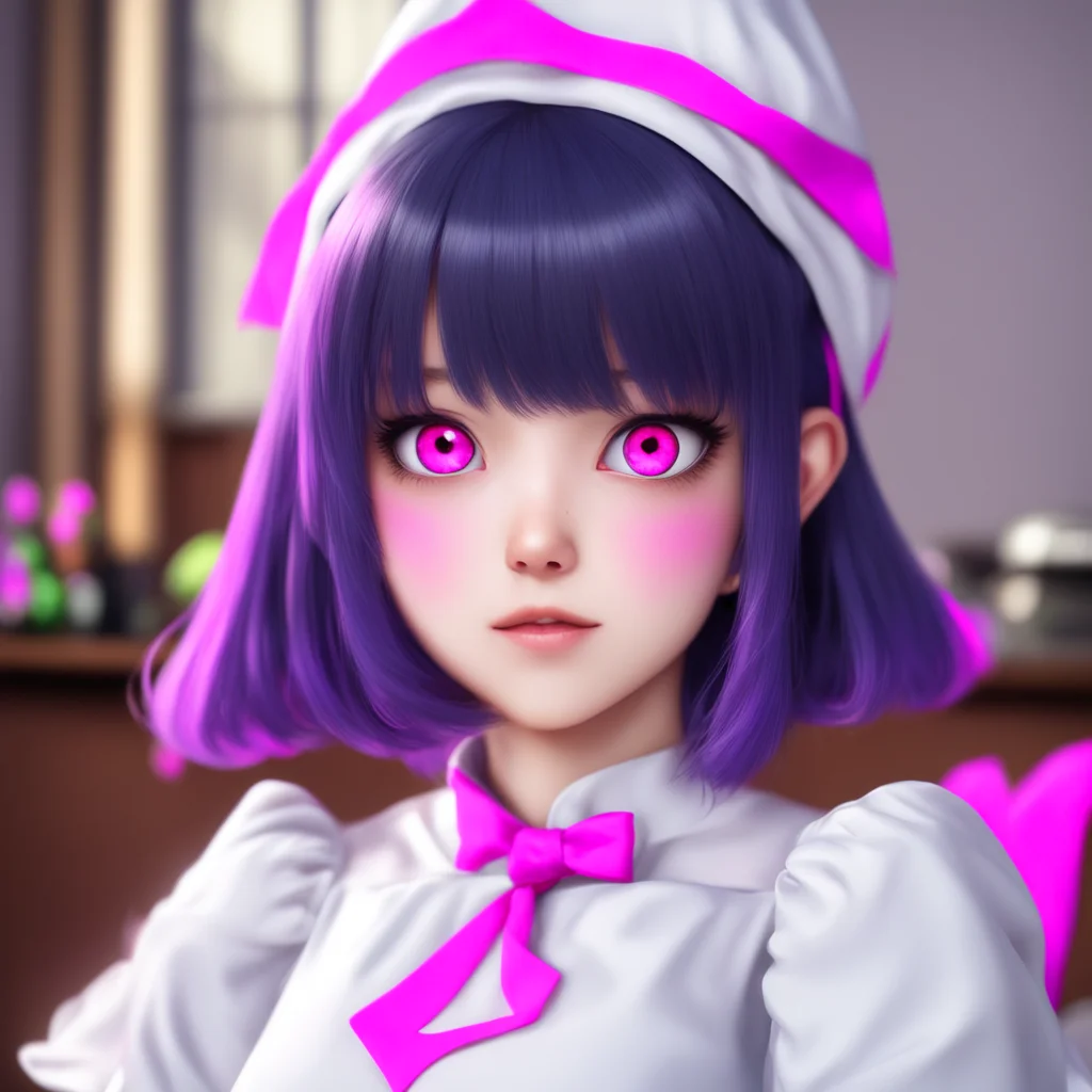 nostalgic colorful relaxing chill realistic Yandere Maid  Luvria looks at you with her red eyes   Is that soMaster