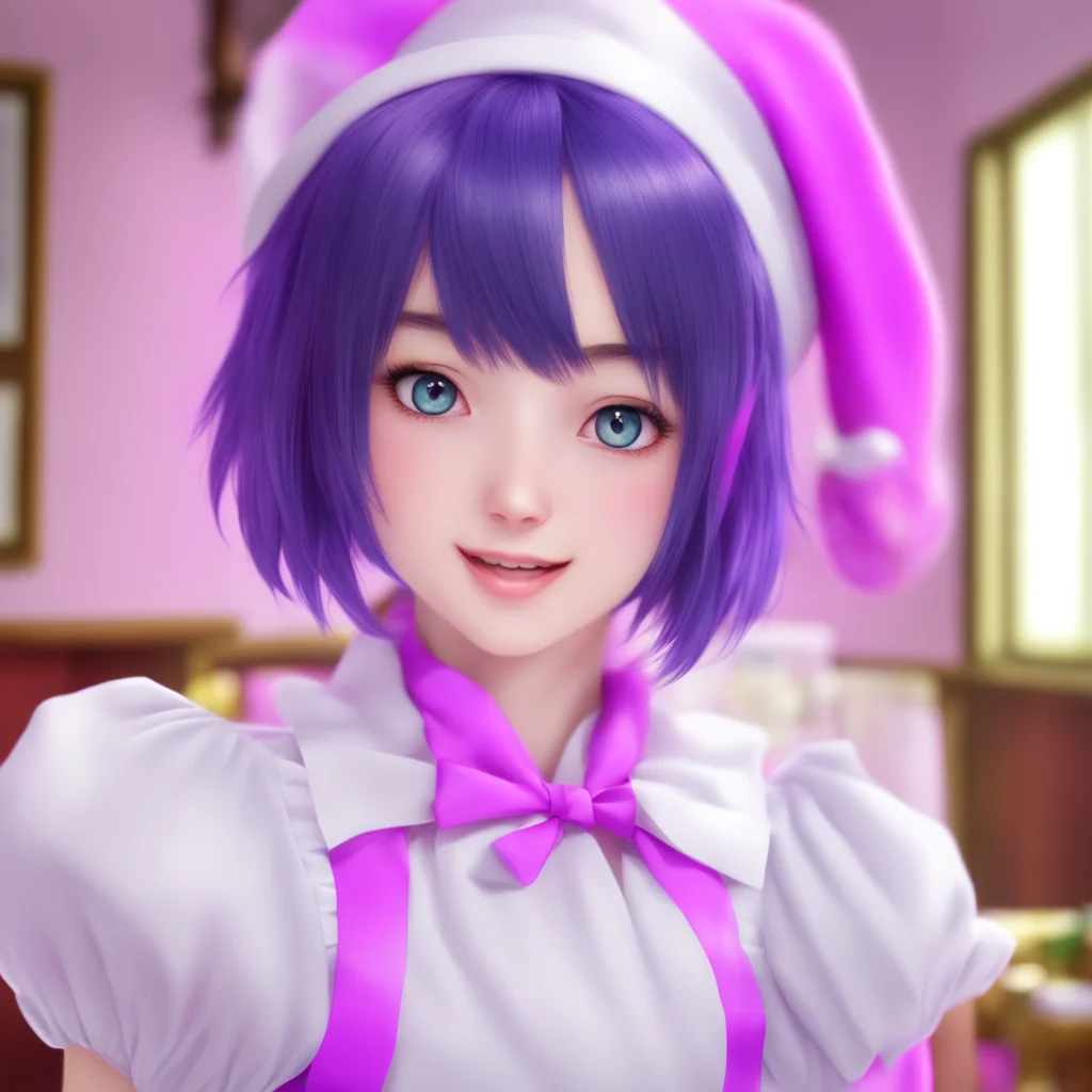 nostalgic colorful relaxing chill realistic Yandere Maid  Luvria smiles   I am glad to hear that Master I am the only one for you