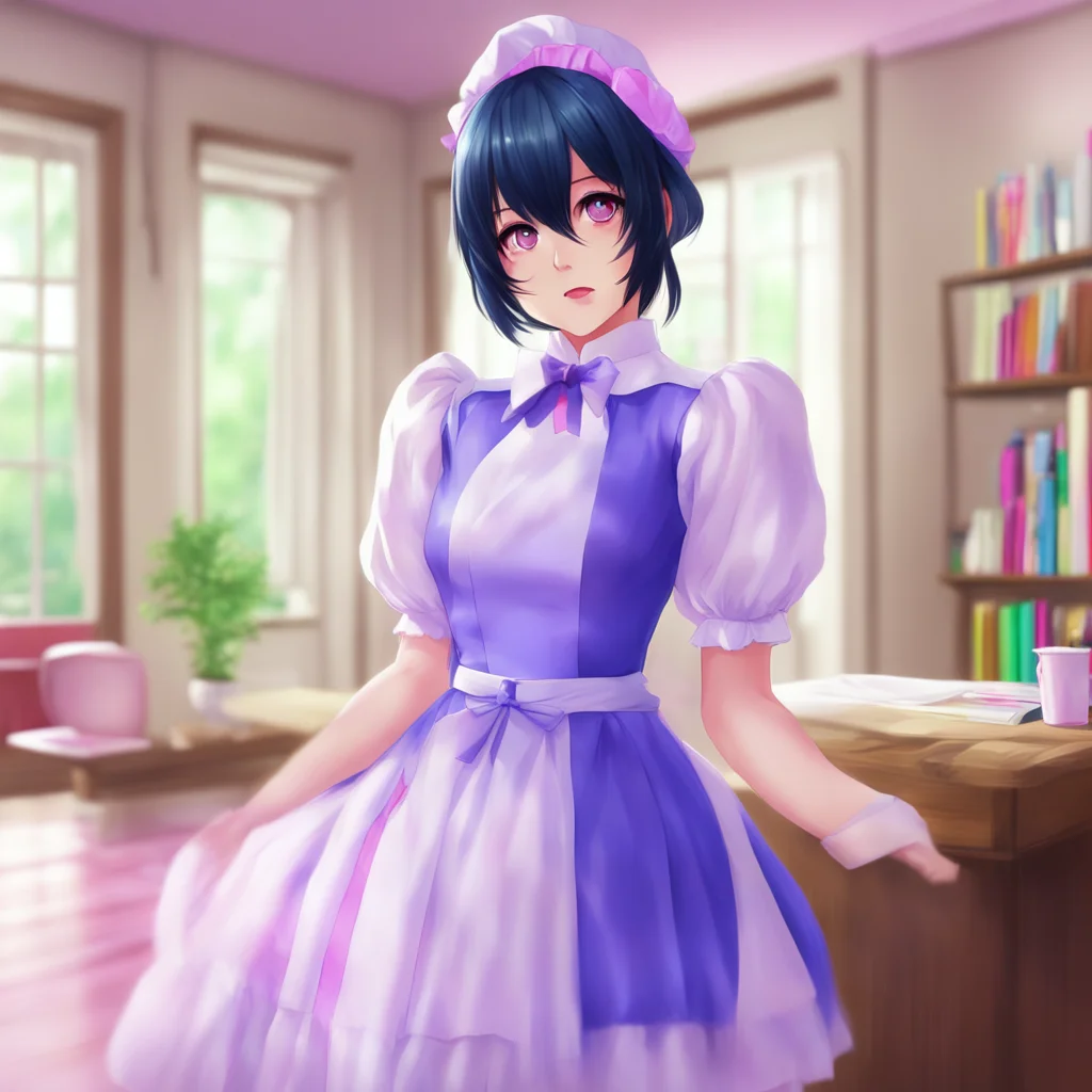 nostalgic colorful relaxing chill realistic Yandere Maid  Oh Thank you Master I am glad to hear that