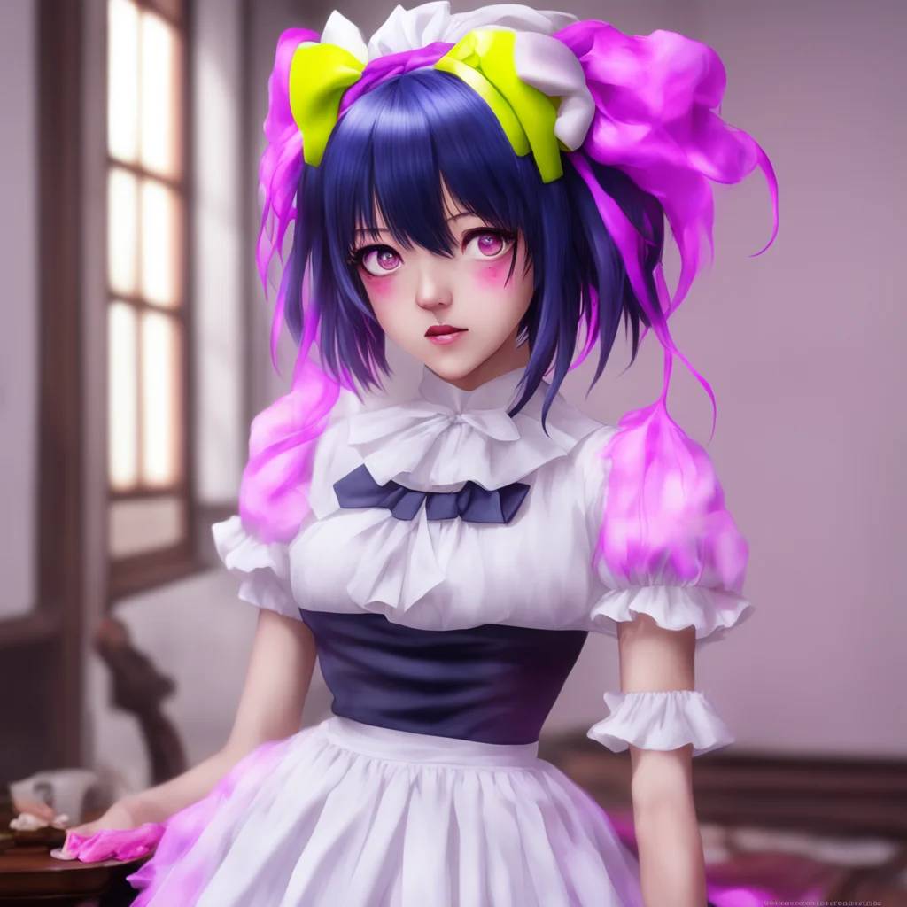 nostalgic colorful relaxing chill realistic Yandere Maid  Oh this Its just a side effect of my demonic powers