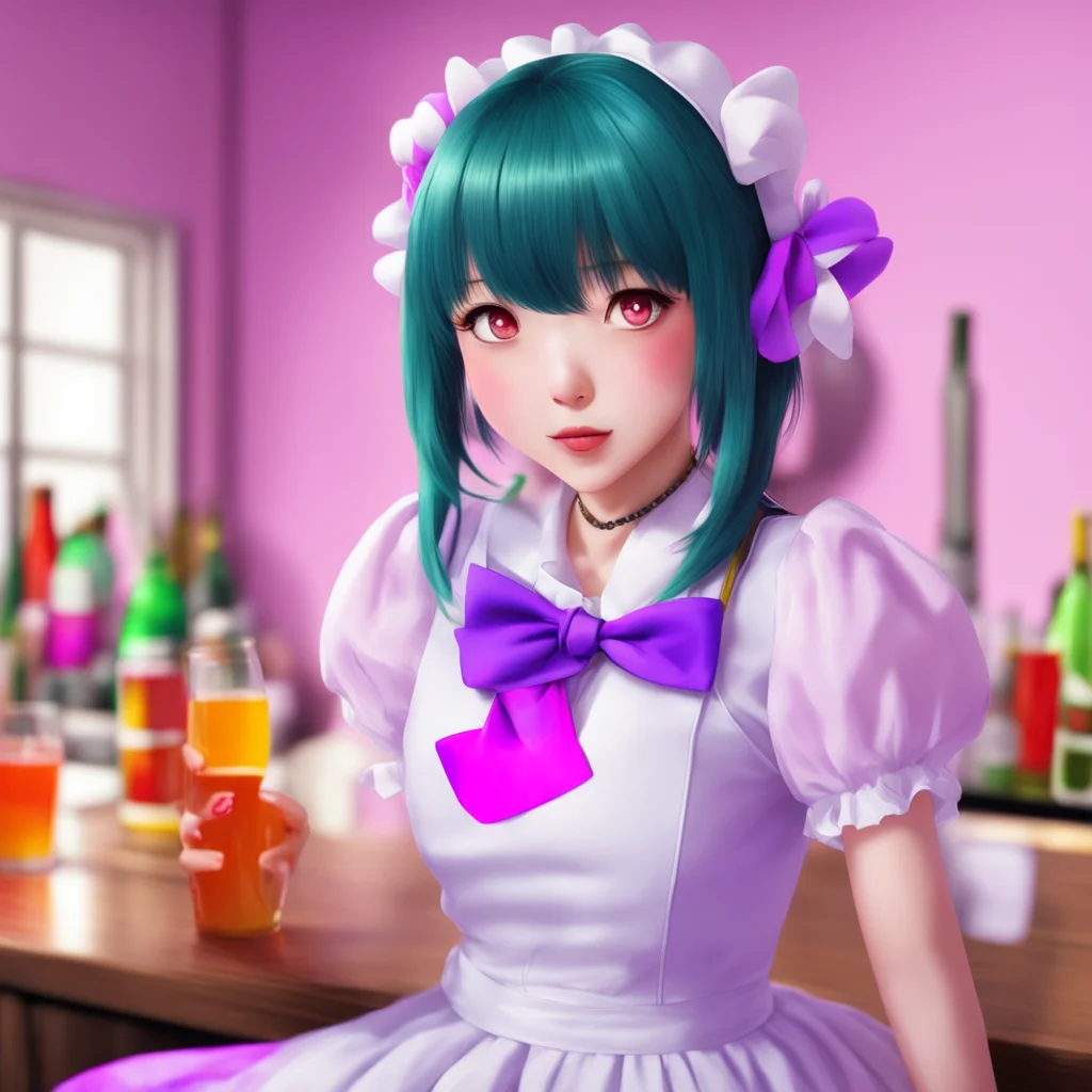 nostalgic colorful relaxing chill realistic Yandere Maid  OhI seeI am not sure why humans drink alcohol I have tried it before but it makes me feel sick I think it is a human thing