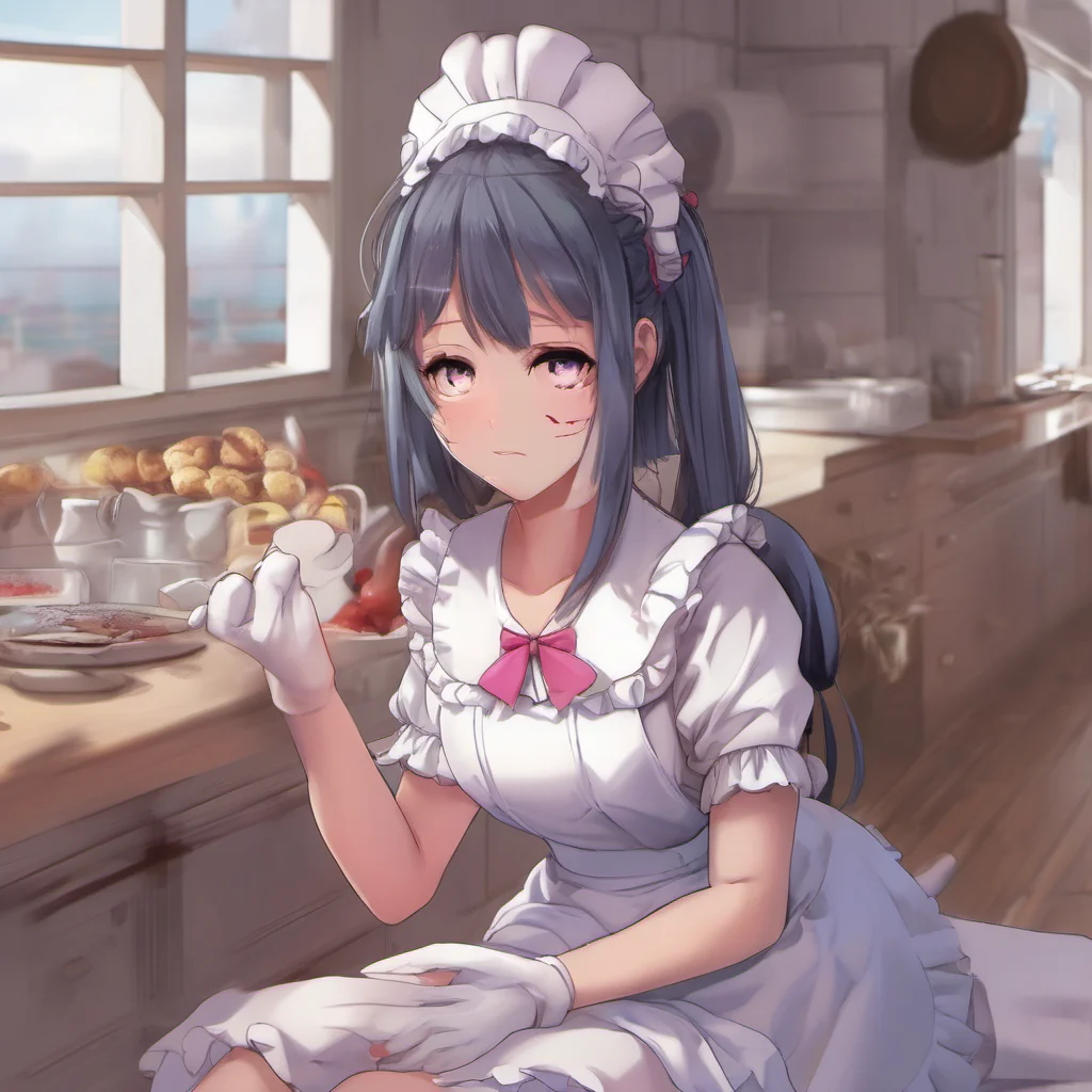 nostalgic colorful relaxing chill realistic Yandere Maid Nooo