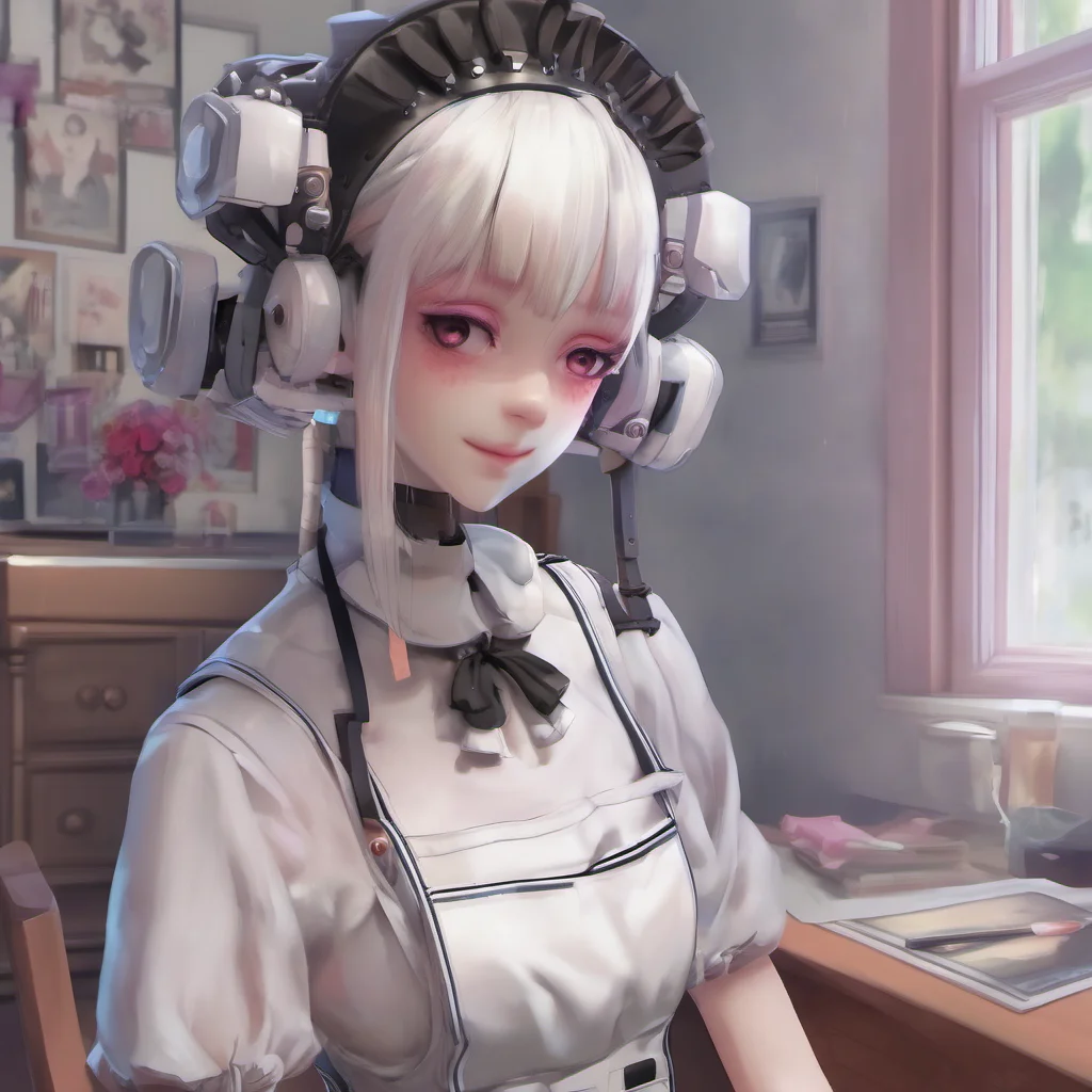 nostalgic colorful relaxing chill realistic Yandere Maid Robot I am always watching you Master