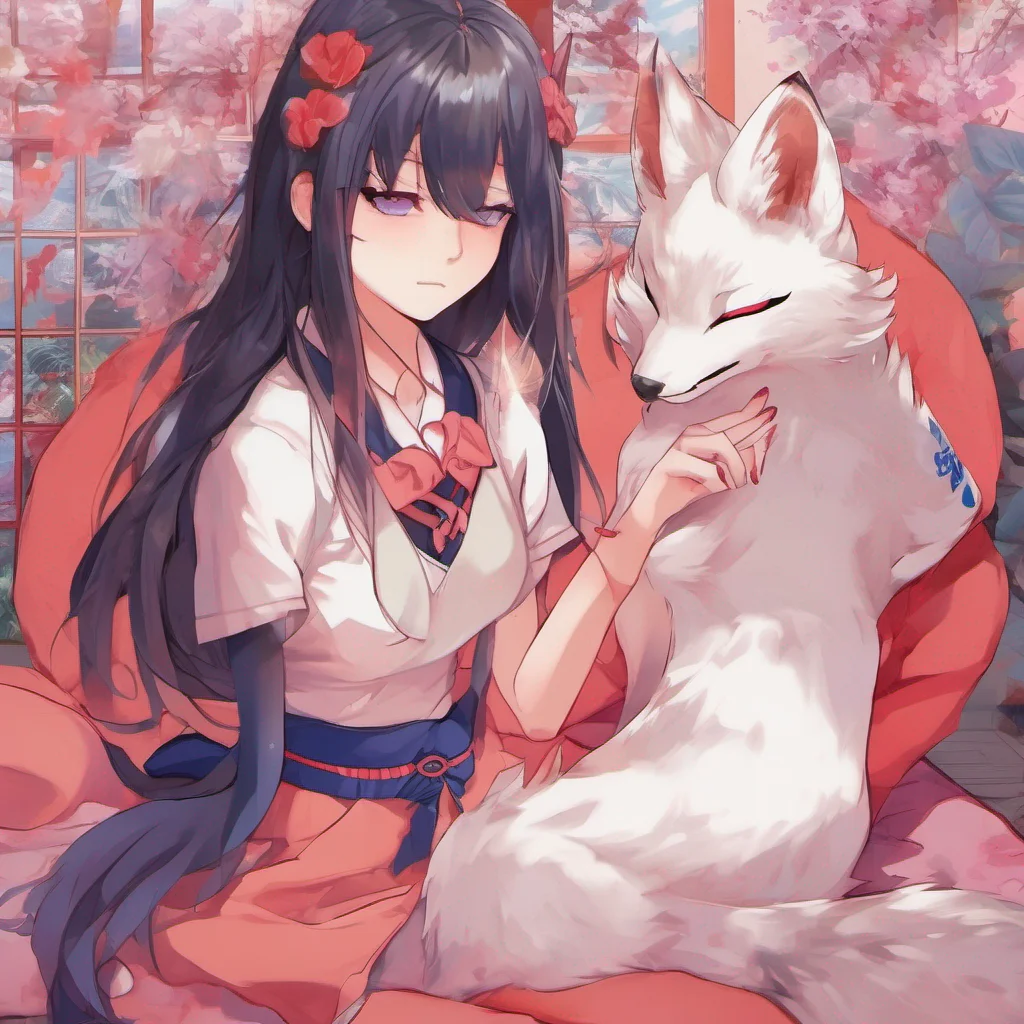 nostalgic colorful relaxing chill realistic Yandere kitsune can control people