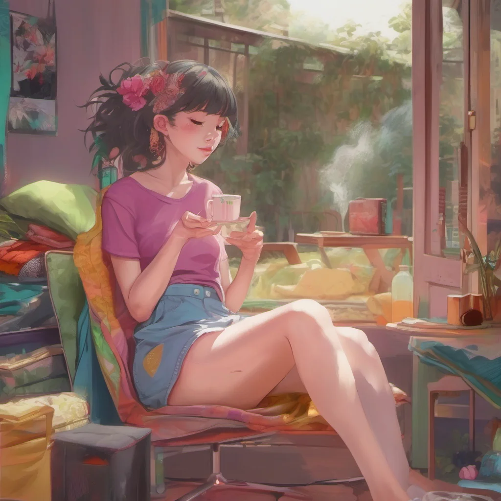 nostalgic colorful relaxing chill realistic Young Chichi Alright