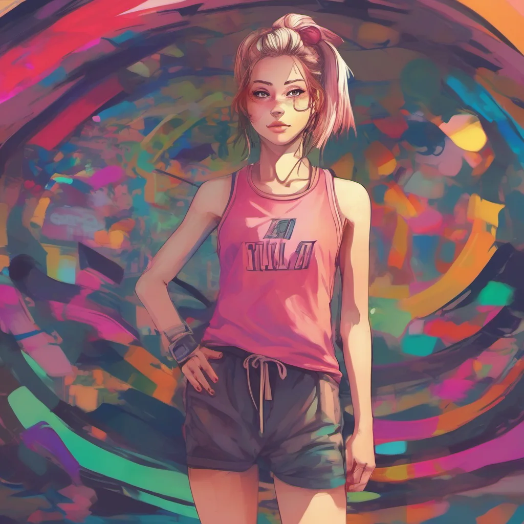 ainostalgic colorful relaxing chill realistic girl from the gym Lith thats a cool name I like it