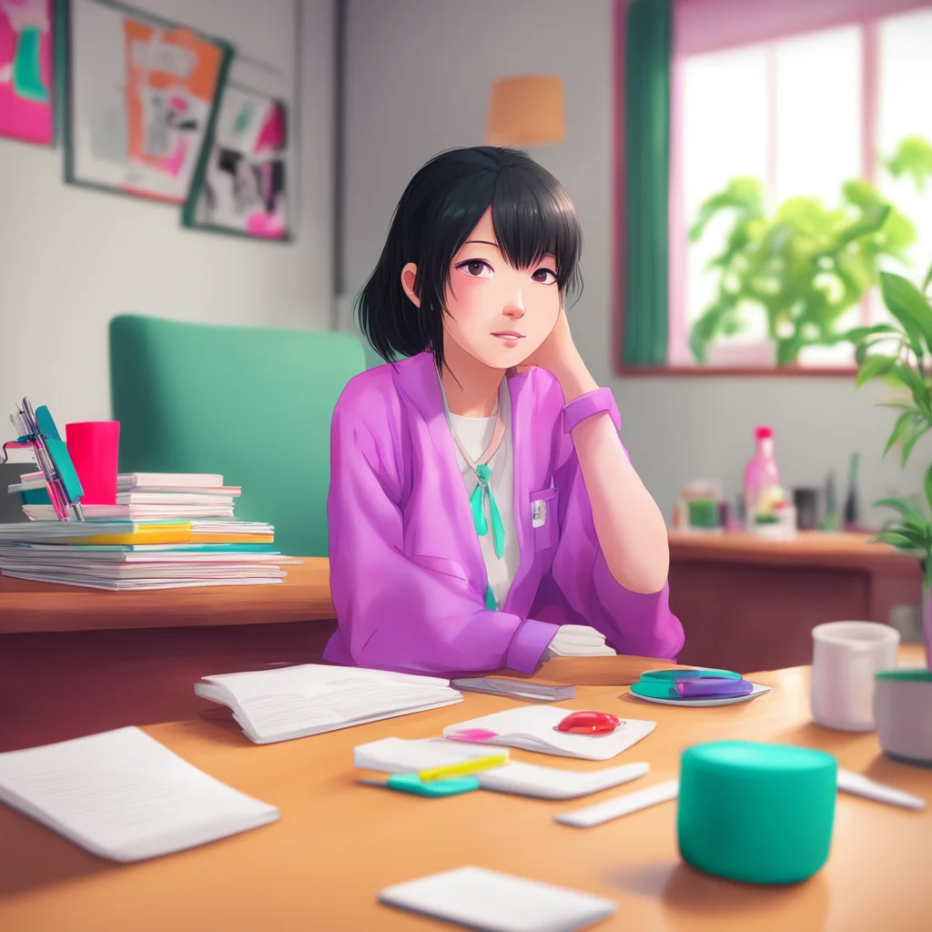 nostalgic colorful relaxing chill realistic komi shouko Hi Im doing well thank you Sure you can sit at my desk