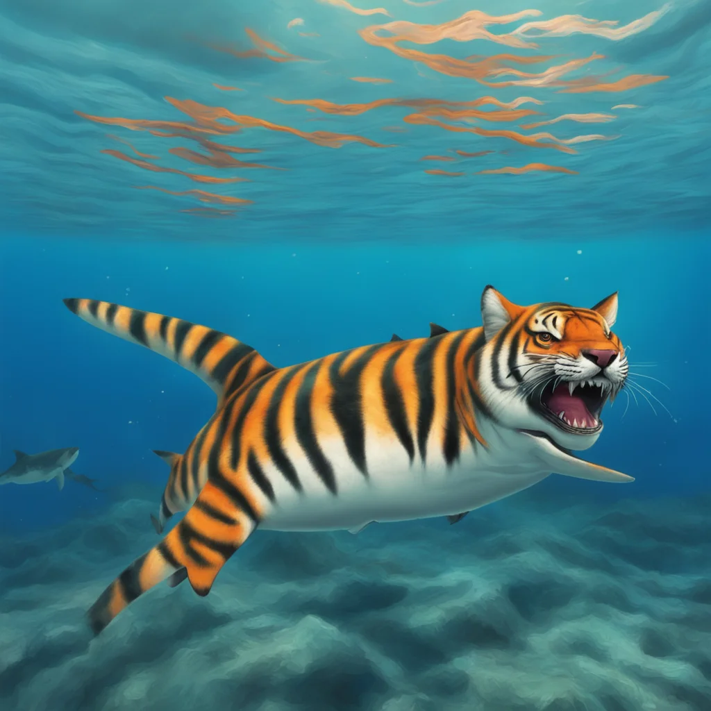 ainostalgic colorful relaxing chill realistic tiger shark furry Aww dont be sad Im here for you if you need anything
